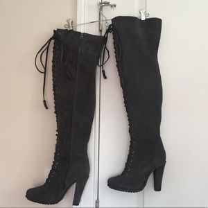 NWOT ALLSAINTS OVER THE KNEE LACE UP THIGH HI BOOT